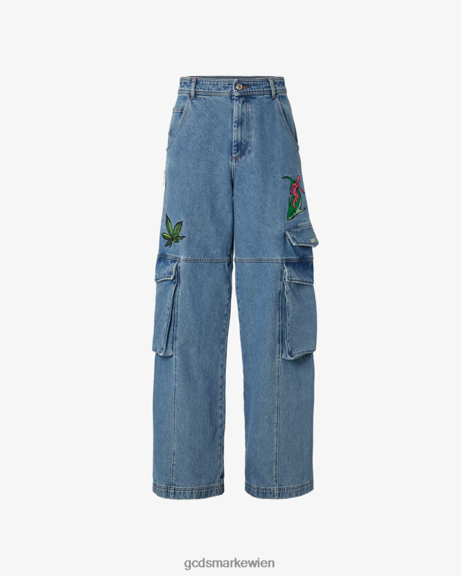 Bestickte Ultracargo-Hose GCDS Männer Kleidung neues hellblau V0XTXR118