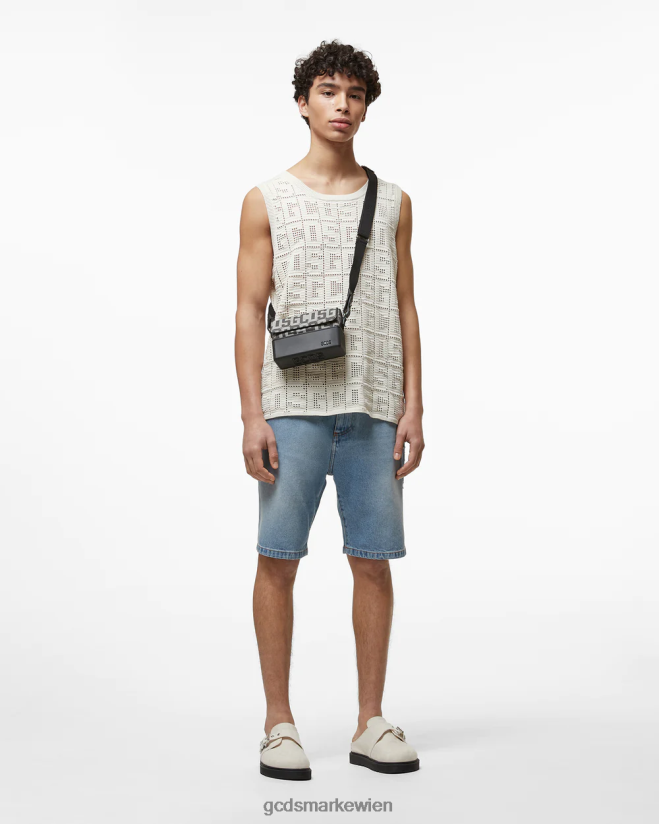 Bucket-Denim-Bermuda GCDS Männer Kleidung neues hellblau V0XTXR134