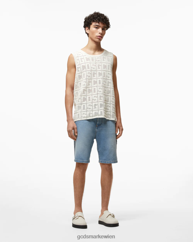 Bucket-Denim-Bermuda GCDS Männer Kleidung neues hellblau V0XTXR134