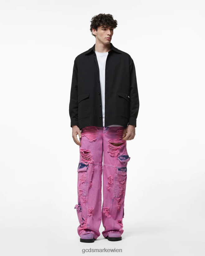 Hose aus gebleichtem Ultracargo-Denim GCDS Männer Kleidung Fuchsie V0XTXR117