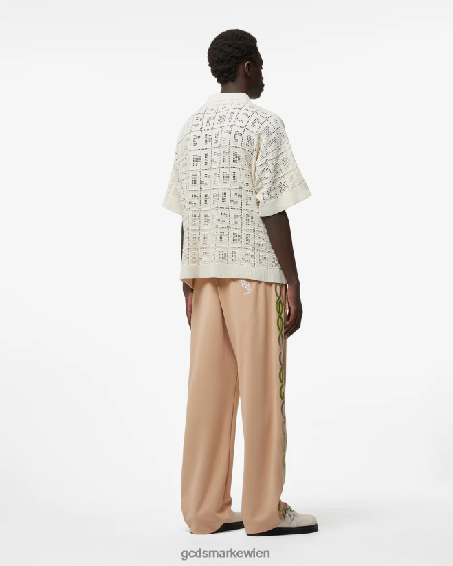 Jogginghose mit reflektierendem Logo-Print GCDS Männer Kleidung Beige V0XTXR129