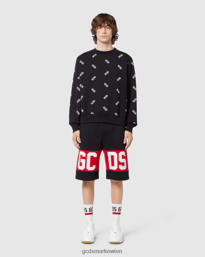 Normale Sweatshorts mit Logoband GCDS Männer Kleidung Schwarz V0XTXR142
