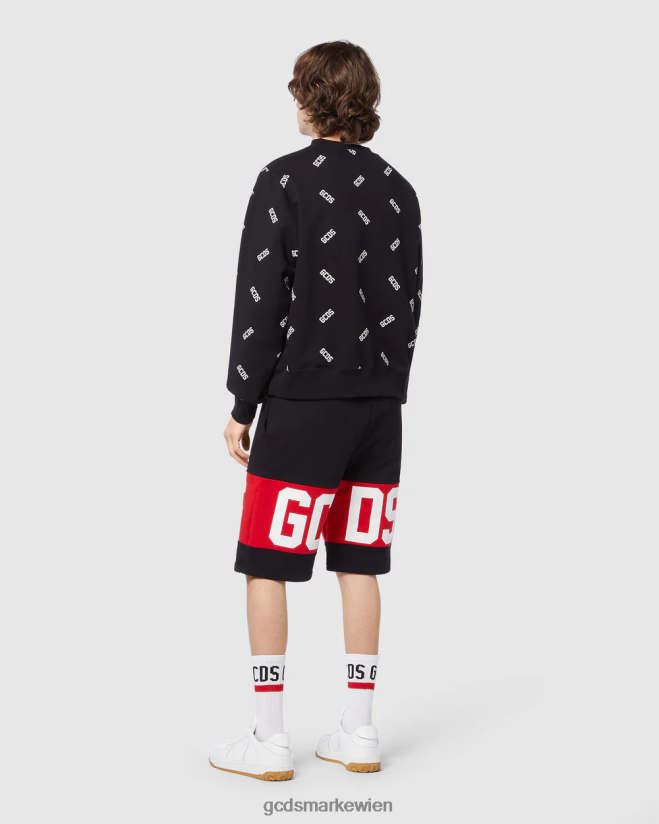 Normale Sweatshorts mit Logoband GCDS Männer Kleidung Schwarz V0XTXR142