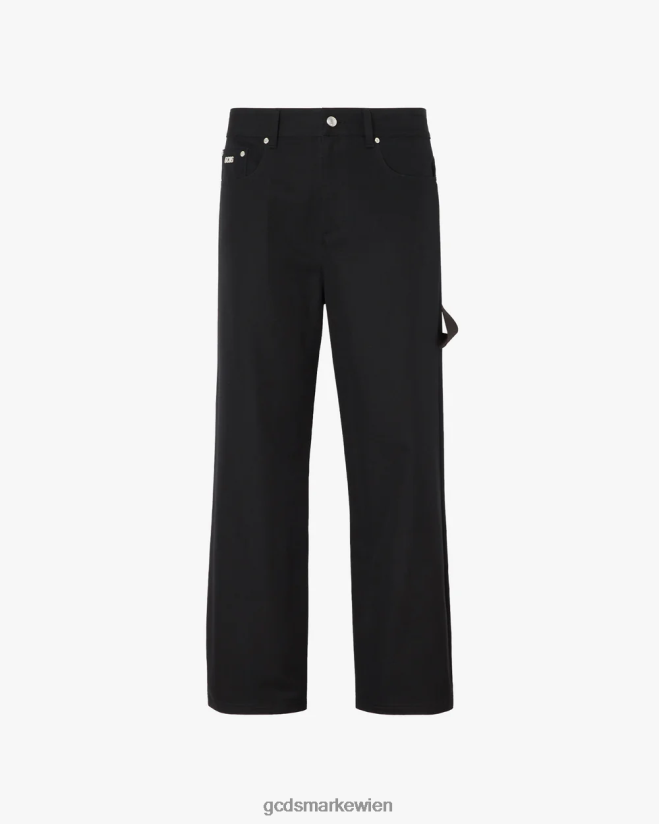 Ultraweite Hose aus Baumwollcanvas GCDS Männer Kleidung Schwarz V0XTXR124