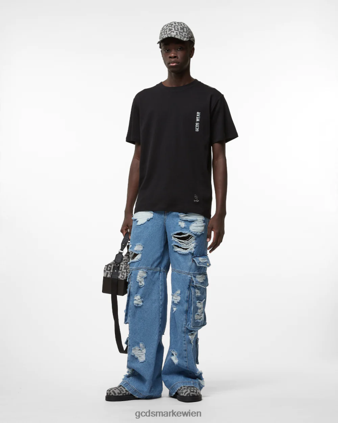 Zerrissene Ultracargo-Jeanshose GCDS Männer Kleidung neues hellblau V0XTXR112