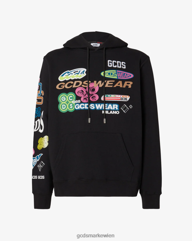 Hentai übergroßer Kapuzenpullover GCDS Männer Kleidung Schwarz V0XTXR60