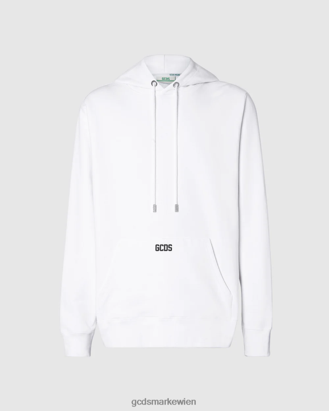 Normaler Kapuzenpullover mit Öko-Logo GCDS Männer Kleidung Weiß V0XTXR72