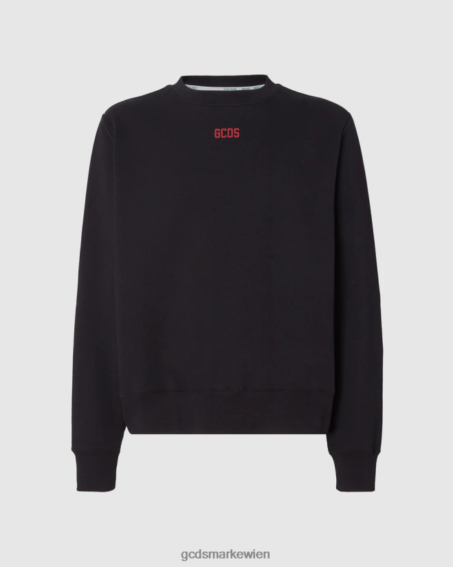 Normaler Rundhalsausschnitt mit Öko-Logo GCDS Männer Kleidung Schwarz V0XTXR69