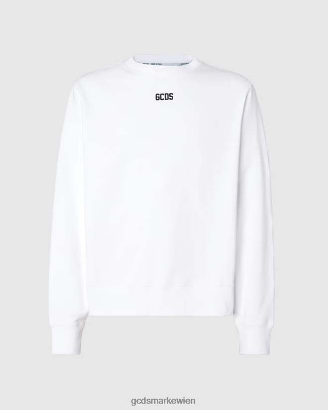 Normaler Rundhalsausschnitt mit Öko-Logo GCDS Männer Kleidung Weiß V0XTXR71