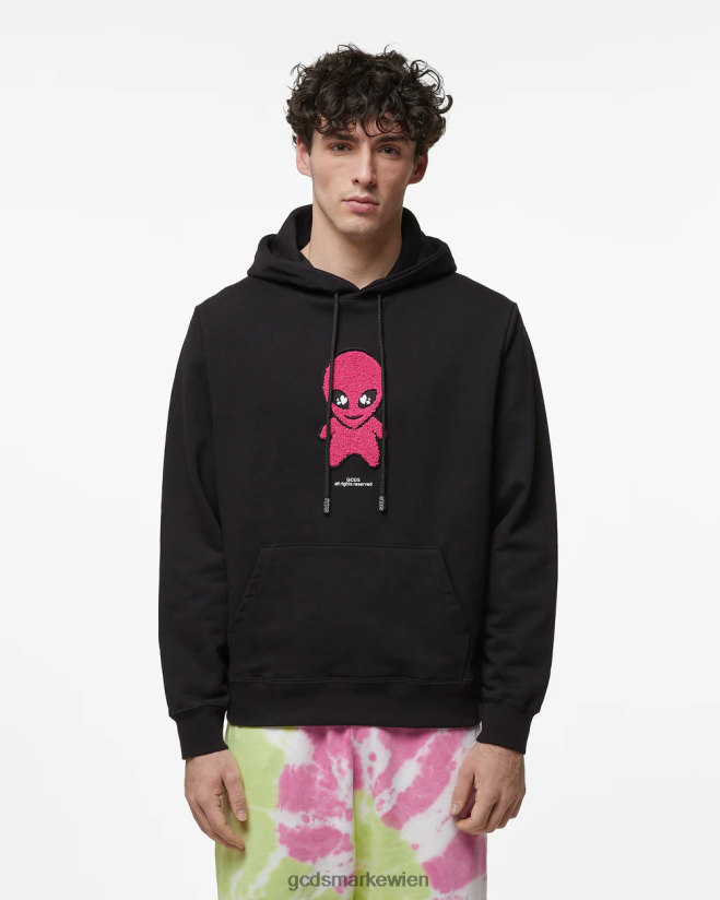 Wirdo regulärer Kapuzenpullover GCDS Männer Kleidung Schwarz V0XTXR61