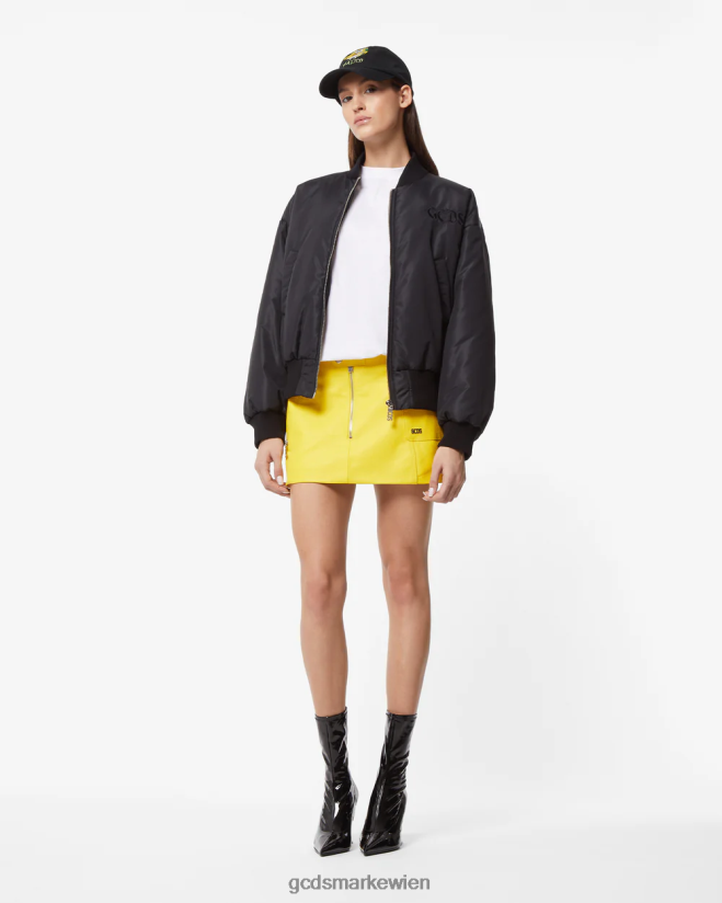 Kurze Bomberjacke mit Spongebob-Stickerei GCDS Männer Kleidung Schwarz V0XTXR7