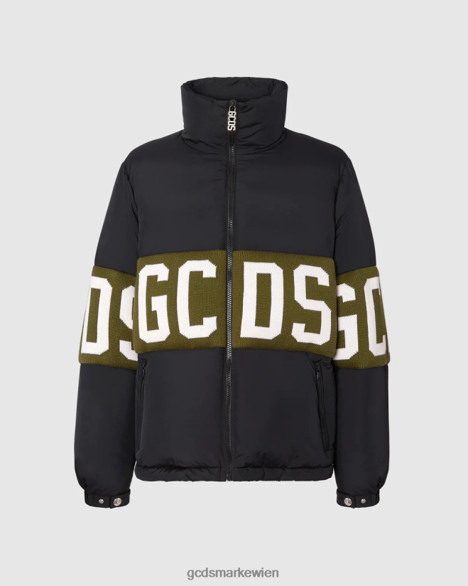 Pufferjacke mit Logoband GCDS Männer Kleidung Militärgrün V0XTXR13