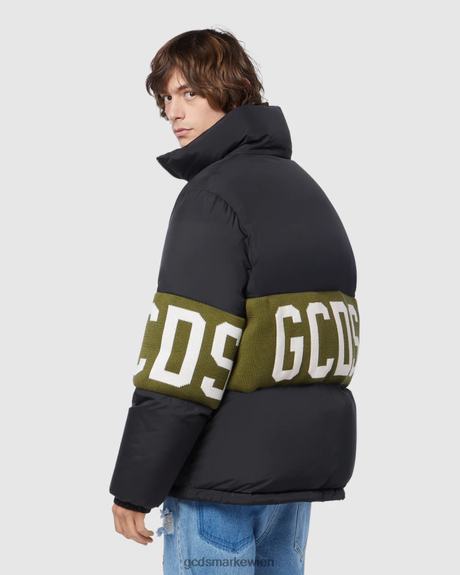 Pufferjacke mit Logoband GCDS Männer Kleidung Militärgrün V0XTXR13
