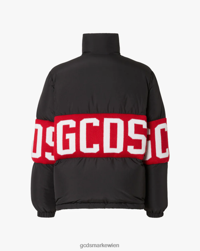 Pufferjacke mit Logoband GCDS Männer Kleidung Schwarz V0XTXR12