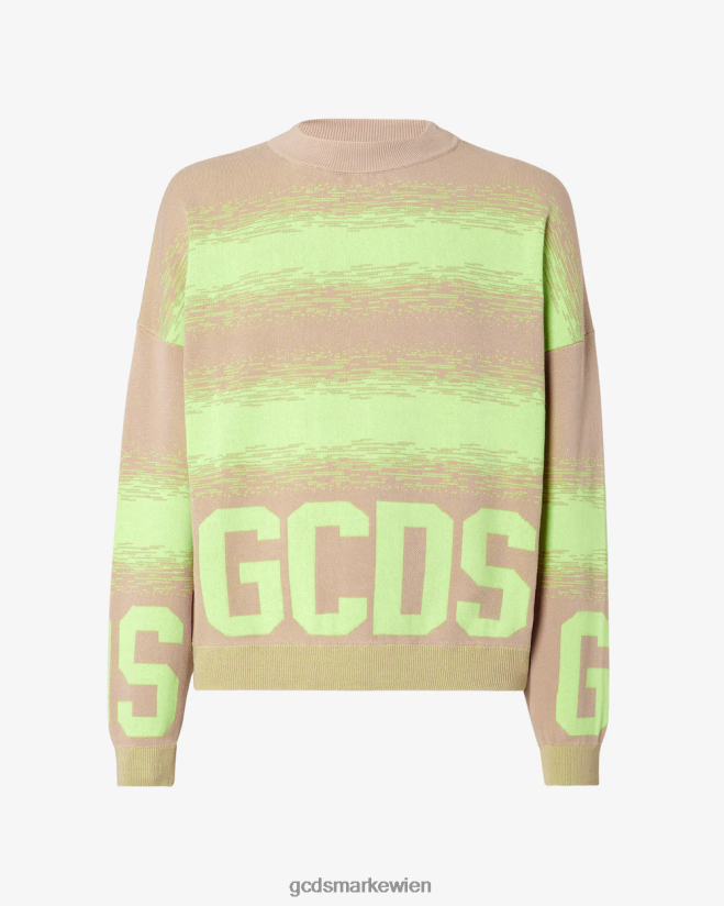 Degrade-Pullover aus Baumwolle mit niedrigem Bund GCDS Männer Kleidung Beige V0XTXR26