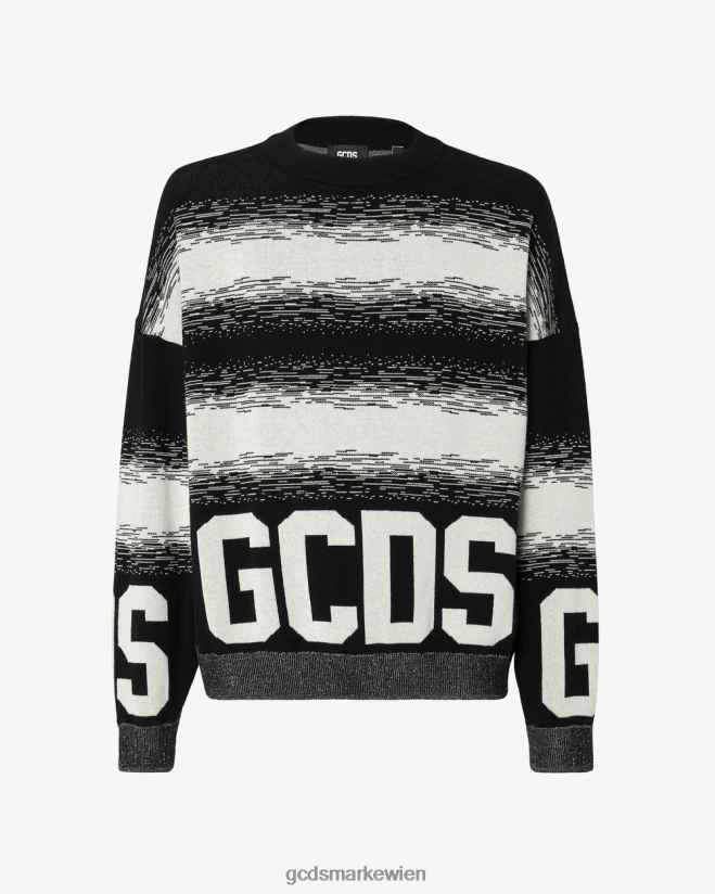 Degrade-Pullover aus Baumwolle mit niedrigem Bund GCDS Männer Kleidung Schwarz V0XTXR23