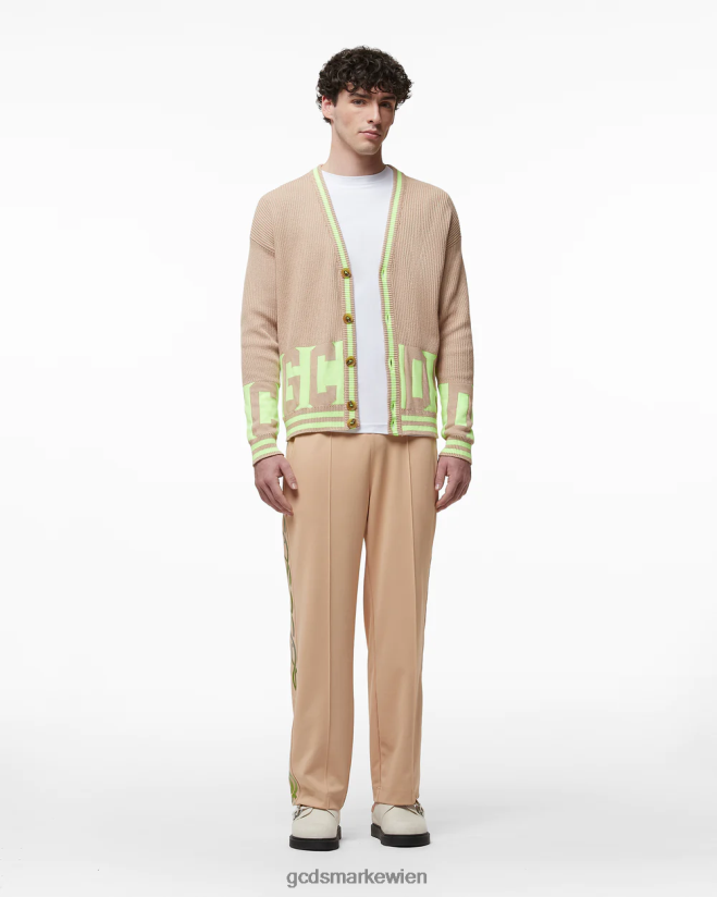 Strickjacke mit niedrigem Band GCDS Männer Kleidung Beige V0XTXR27