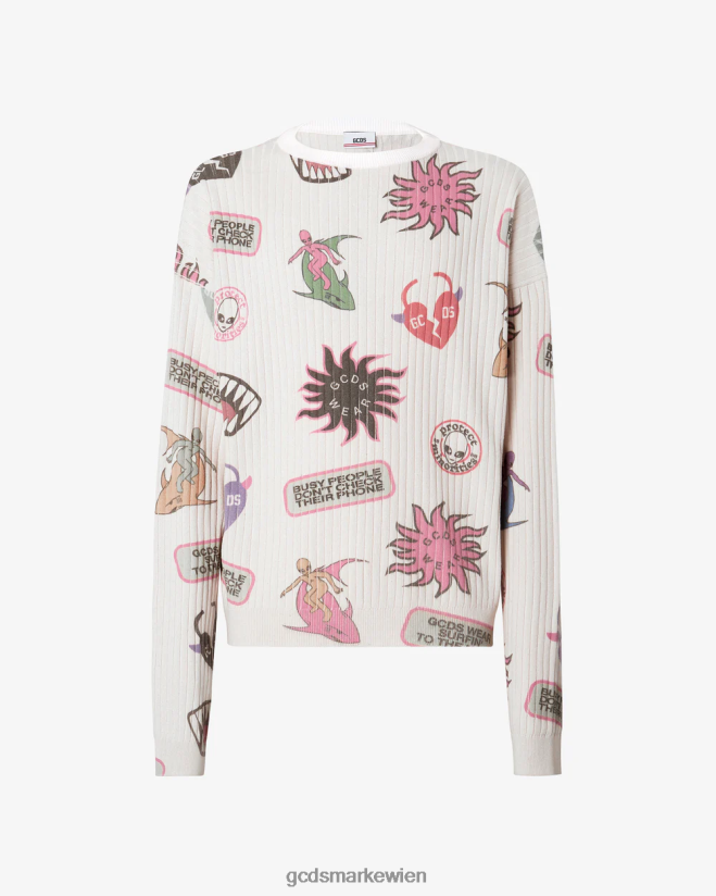 Surf-Wido-Pullover GCDS Männer Kleidung cremefarben V0XTXR38