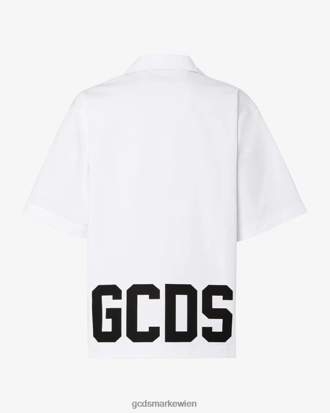 Bowlingshirt mit niedrigem Bund GCDS Männer Kleidung Weiß V0XTXR86