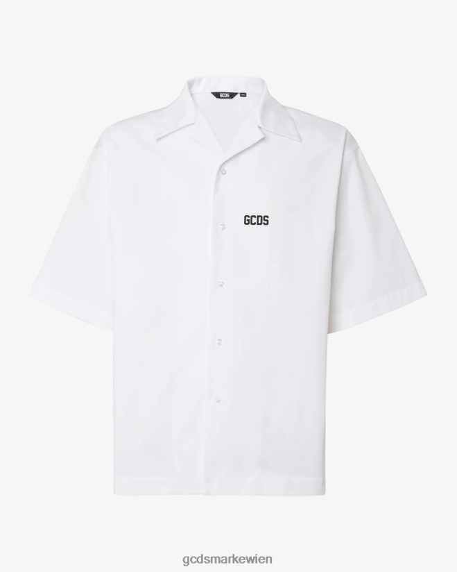 Bowlingshirt mit niedrigem Bund GCDS Männer Kleidung Weiß V0XTXR86