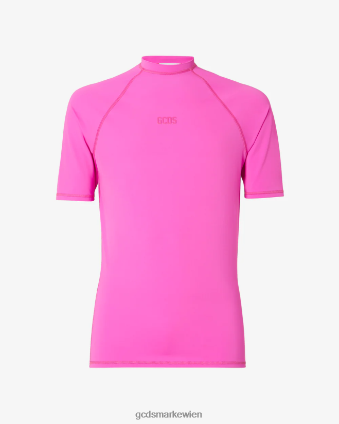 Klassischer, kurzärmliger Rashguard mit Logo GCDS Männer Kleidung Fuchsie V0XTXR94