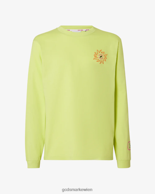 Langärmliges T-Shirt mit Surfing-Wirdo-Aufdruck GCDS Männer Kleidung Kalk V0XTXR103