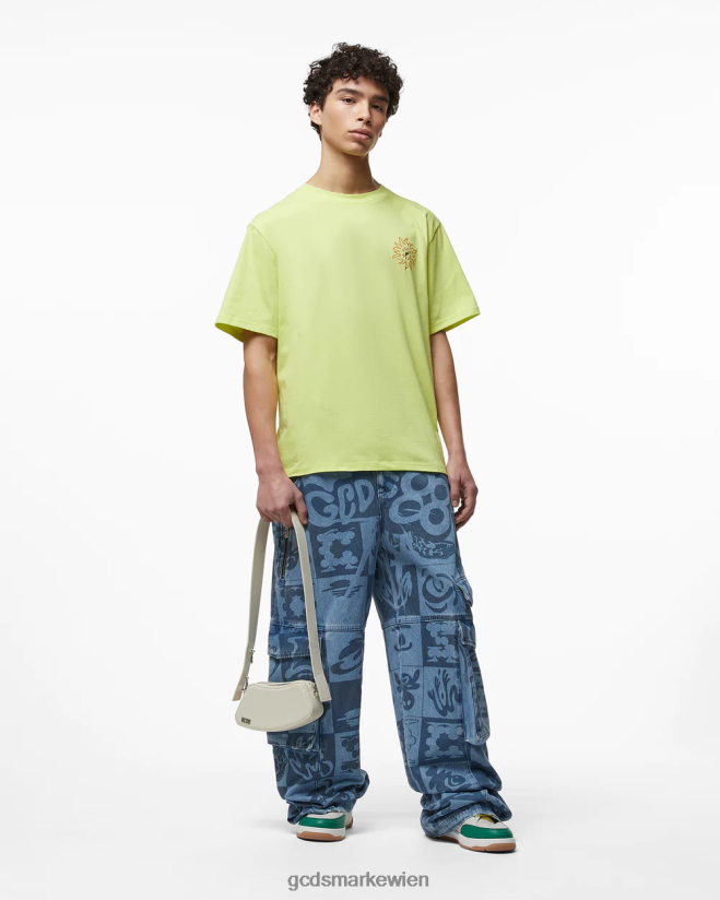 Lockeres T-Shirt mit Surfing-Wirdo-Aufdruck GCDS Männer Kleidung Kalk V0XTXR100