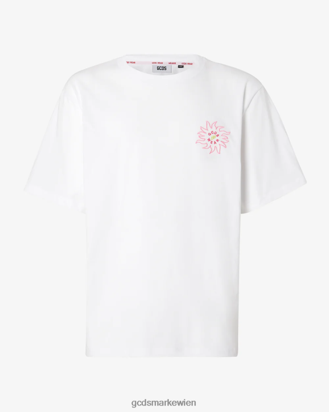 Lockeres T-Shirt mit Surfing-Wirdo-Aufdruck GCDS Männer Kleidung Weiß V0XTXR101