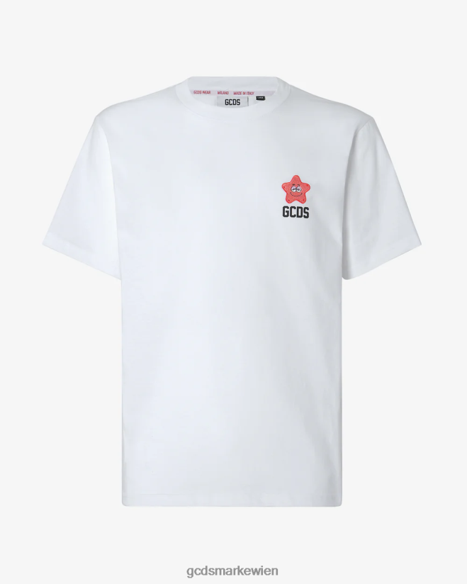 Loses T-Shirt mit Patrick Star-Stickerei GCDS Männer Kleidung Weiß V0XTXR88