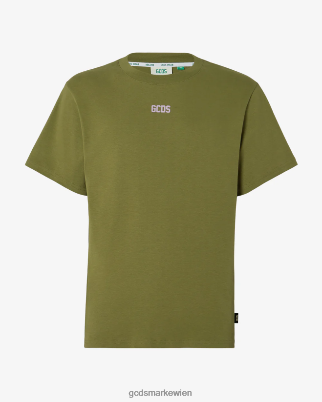 Normales T-Shirt mit Öko-Logo GCDS Männer Kleidung Militärgrün V0XTXR107