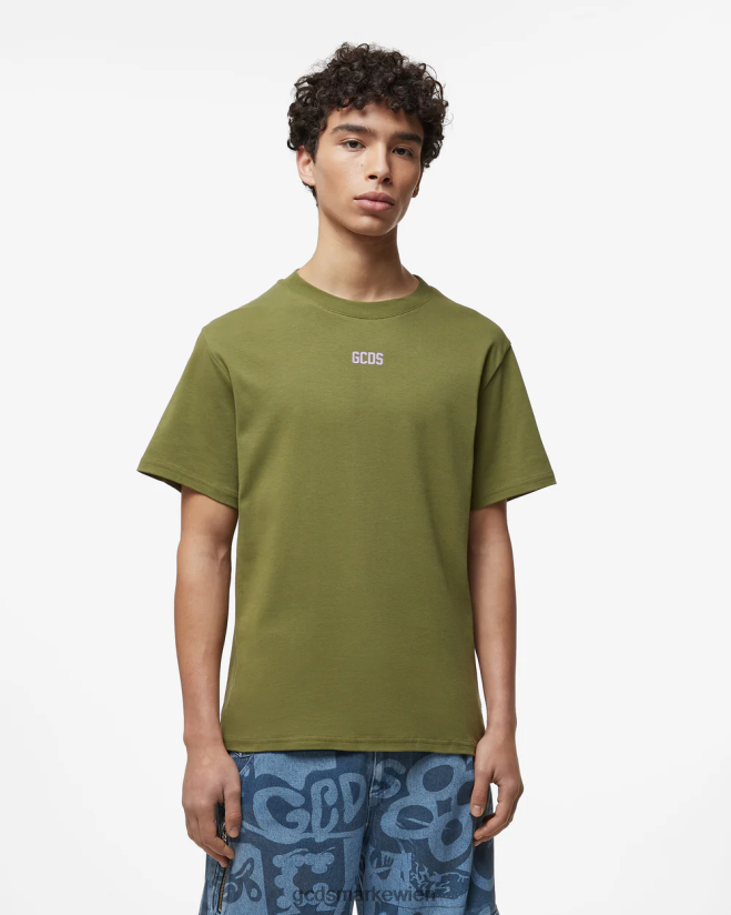 Normales T-Shirt mit Öko-Logo GCDS Männer Kleidung Militärgrün V0XTXR107