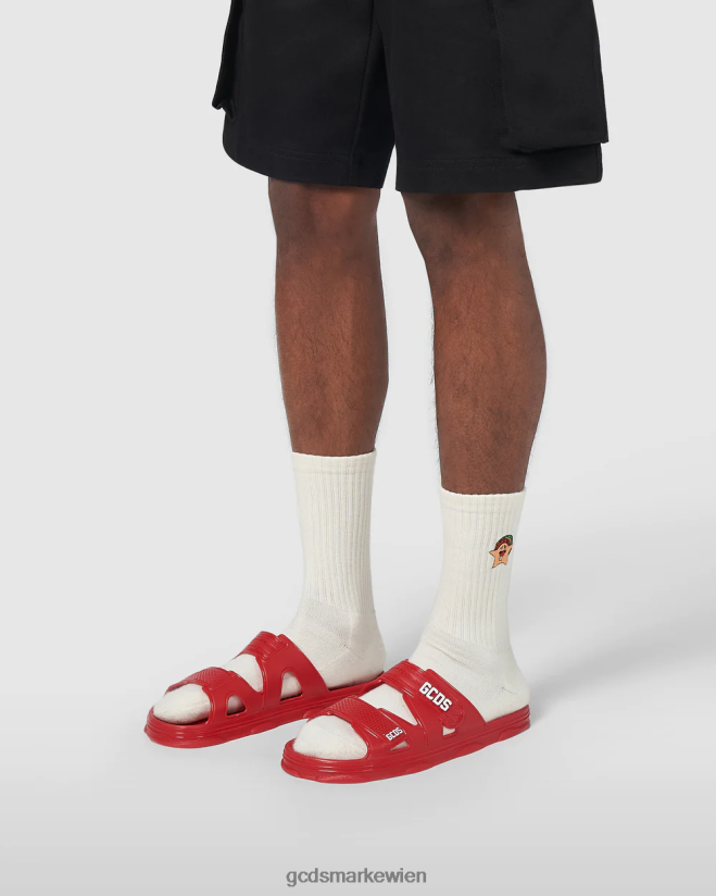 Gummirutschen GCDS Männer Schuhwerk Rot V0XTXR192