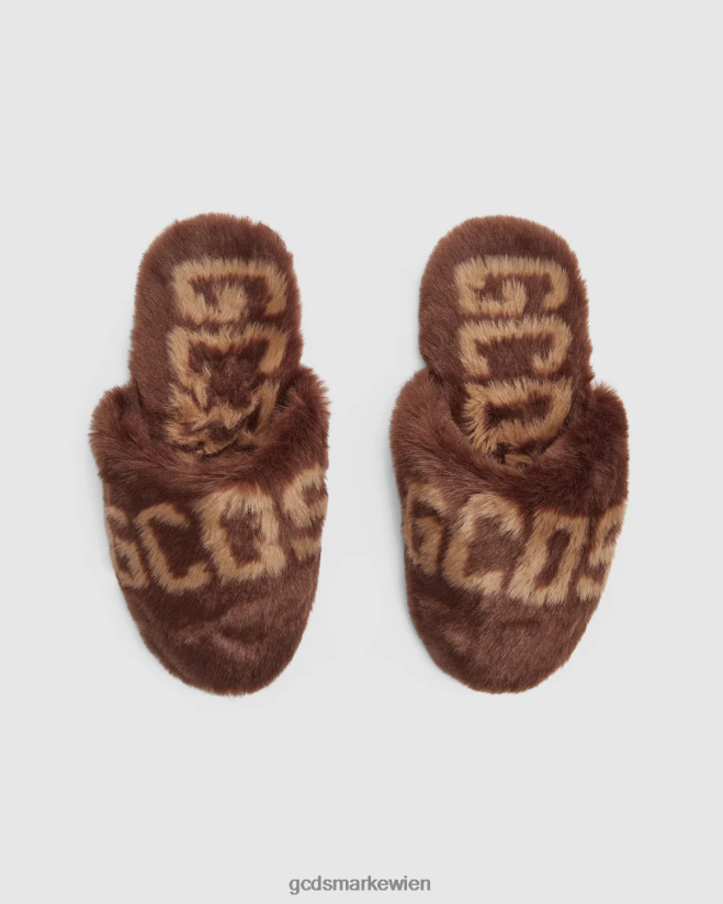 Hausschuhe aus Kunstfell GCDS Männer Schuhwerk braun V0XTXR193