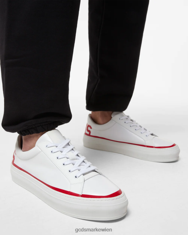 Leder-Logo-Sneaker GCDS Männer Schuhwerk Rot V0XTXR172