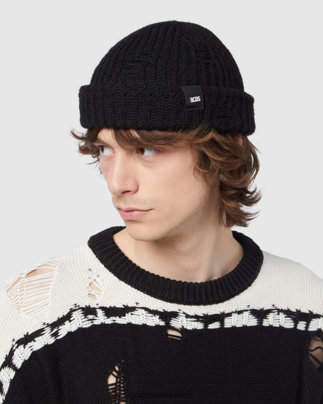 Rips-Mütze aus feiner Wolle GCDS Männer Zubehörteil Schwarz V0XTXR242