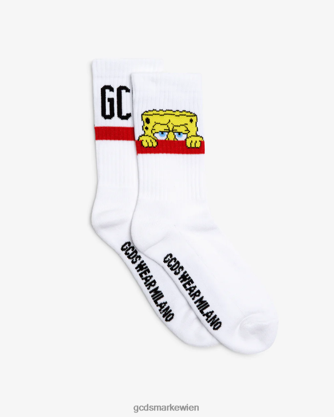 Socken mit SpongeBob-Logo GCDS Männer Zubehörteil Weiß V0XTXR208