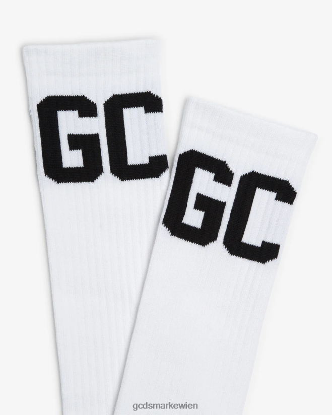 Socken mit mittlerem Wadenband und Logo GCDS Männer Zubehörteil Weiß V0XTXR198