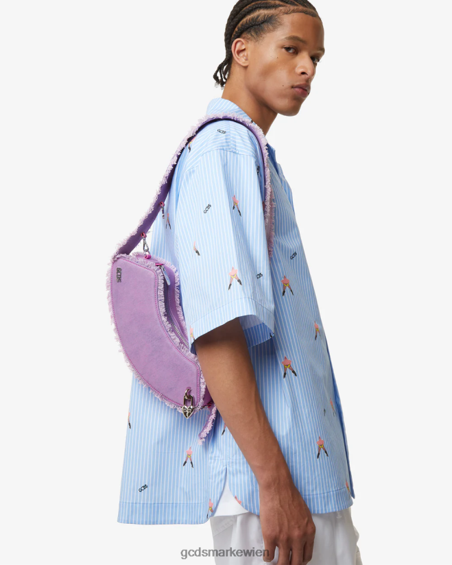 Mittlere Umhängetasche aus Denim von Comma GCDS Männer Zubehörteil Rosa V0XTXR248