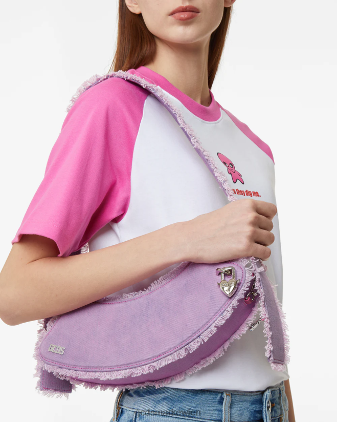 Mittlere Umhängetasche aus Denim von Comma GCDS Männer Zubehörteil Rosa V0XTXR248